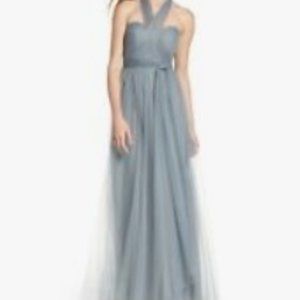 Jenny Yoo Mayan Blue Convertible Tulle size 18 prom/bridal dress, good, w/sash